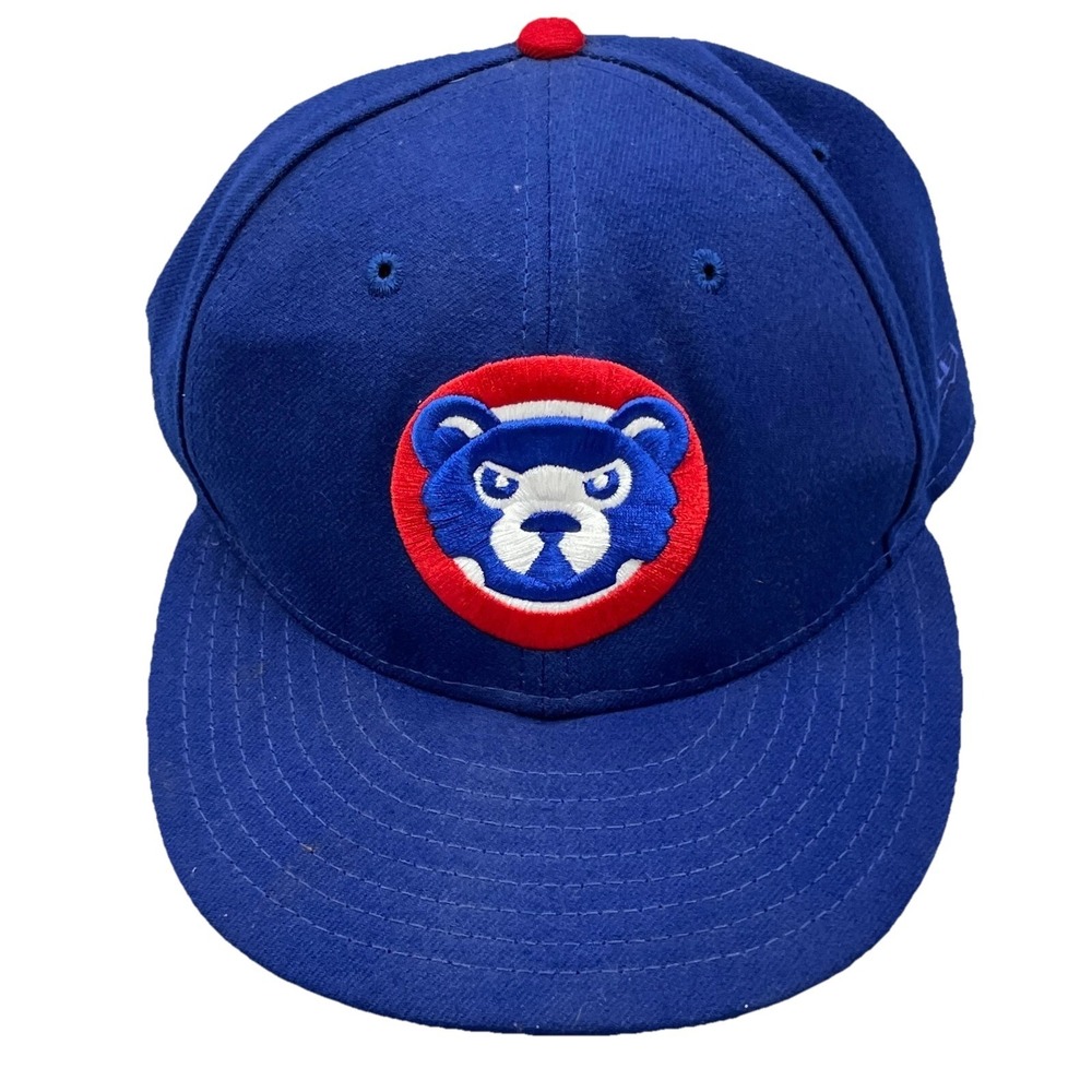 Chicago Cubs Hat Cap Blue Fitted Size 7 Alternate Logo 59Fifty Flat Bill‎ High